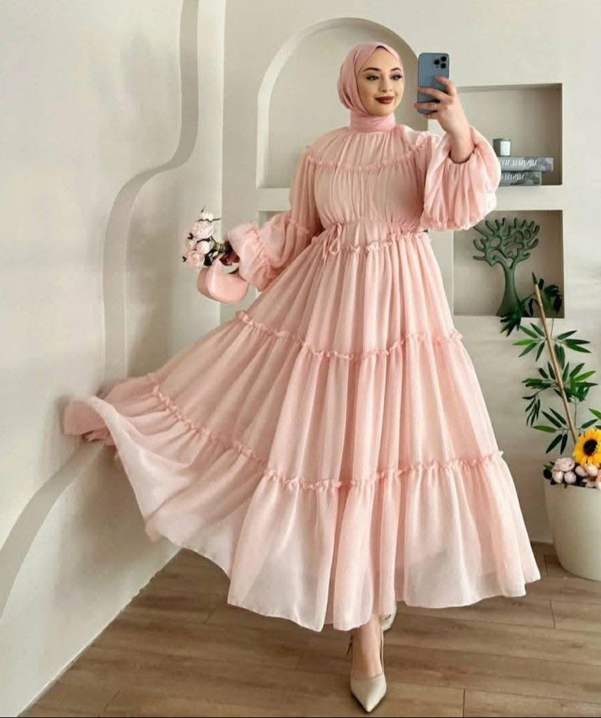 Tiered Chiffon Maxi Dress
