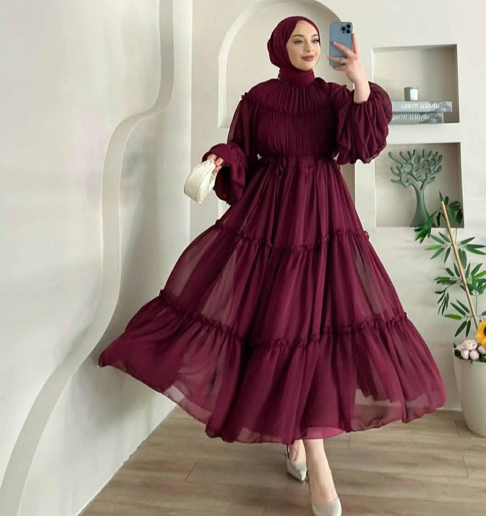 Tiered Chiffon Maxi Dress