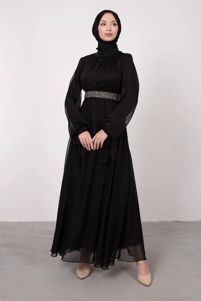 Evening Dress - Modest - Black || S23