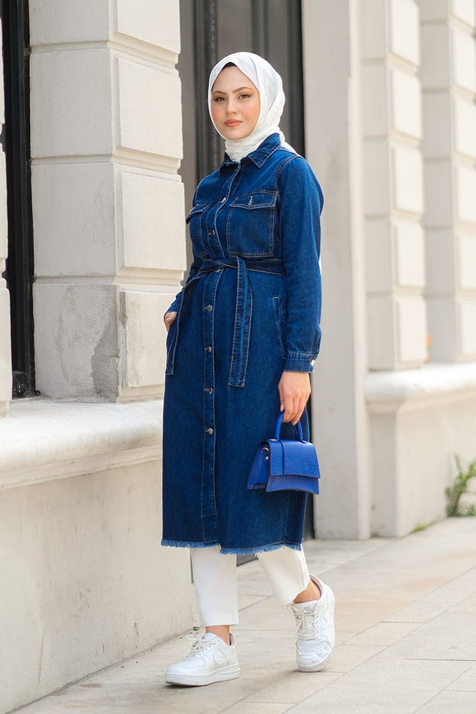 Denim Jacket - Long - Belt