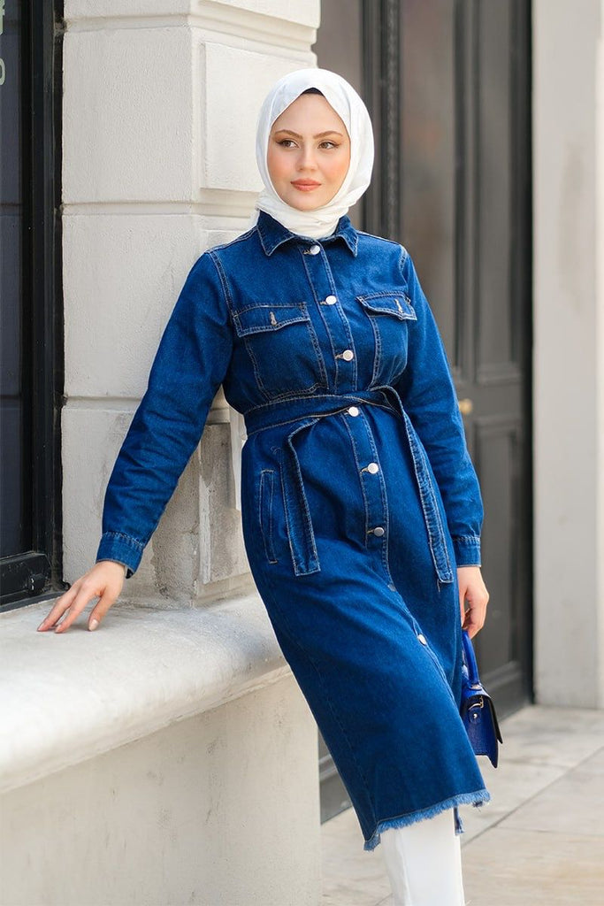 Denim Jacket - Long - Belt