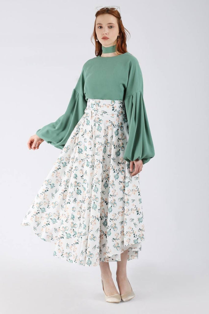 Flowery - Modest - Dress