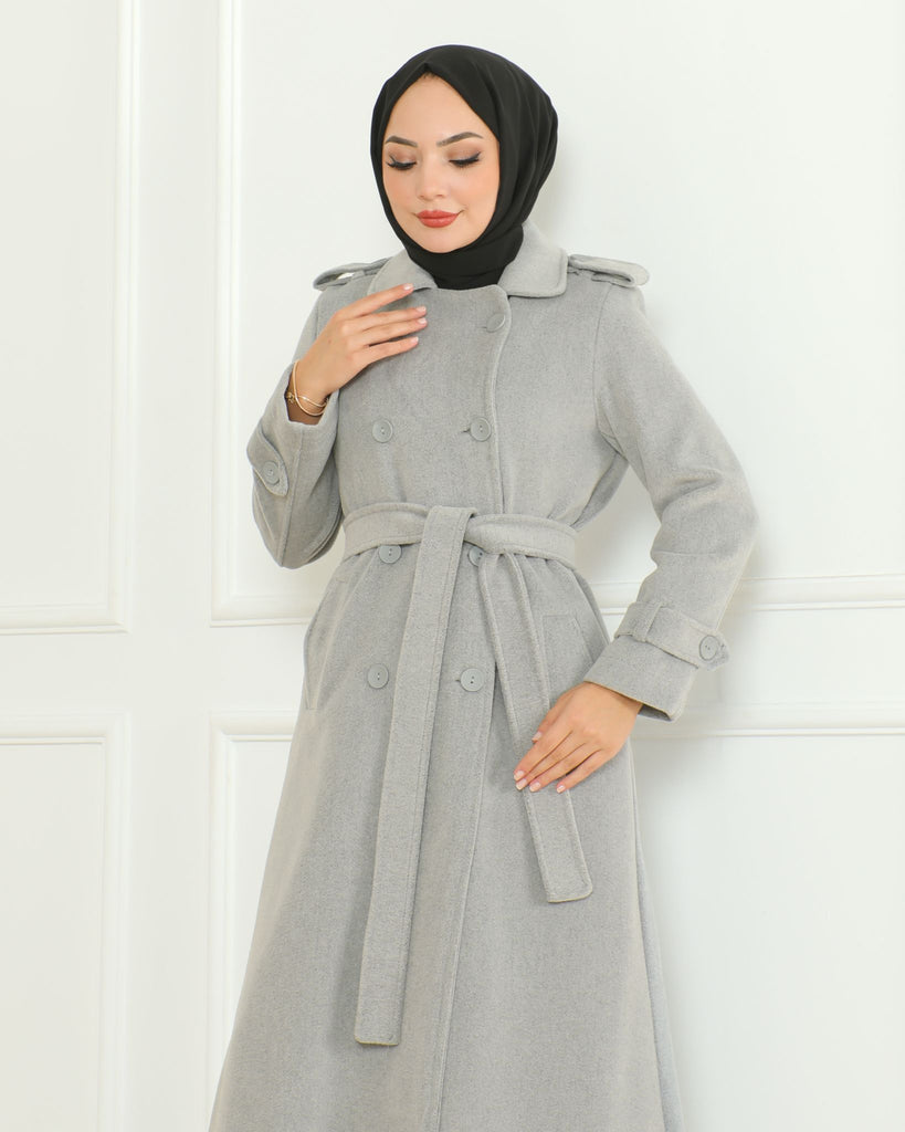 Classic Buttoned Wool Coat