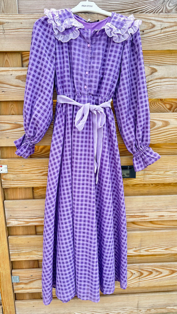 purple gingham maxi dress Lavender Gingham Maxi