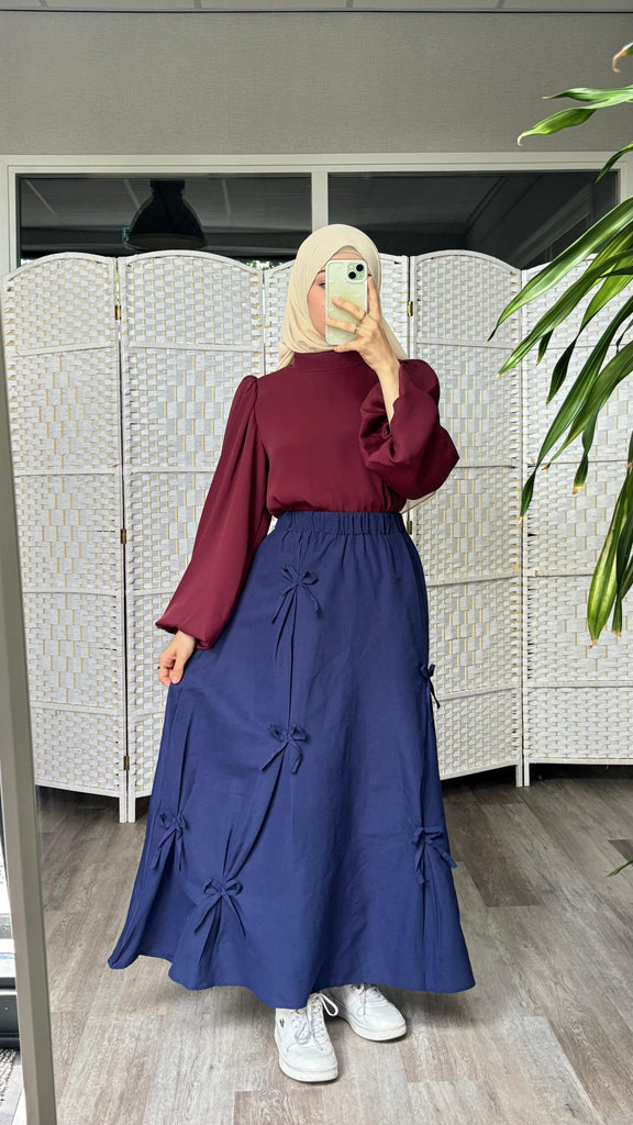Bow Detail A-Line Maxi Skirt