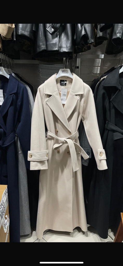 Women’s Classic Long Trench Coat with Belt