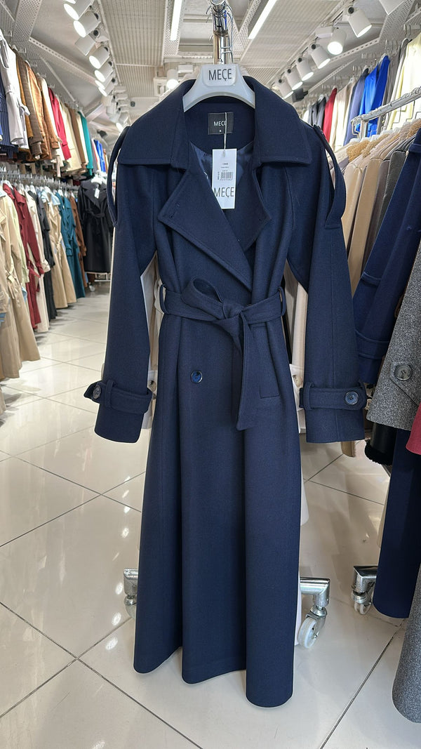 Women’s Long Trench Coat with Belt