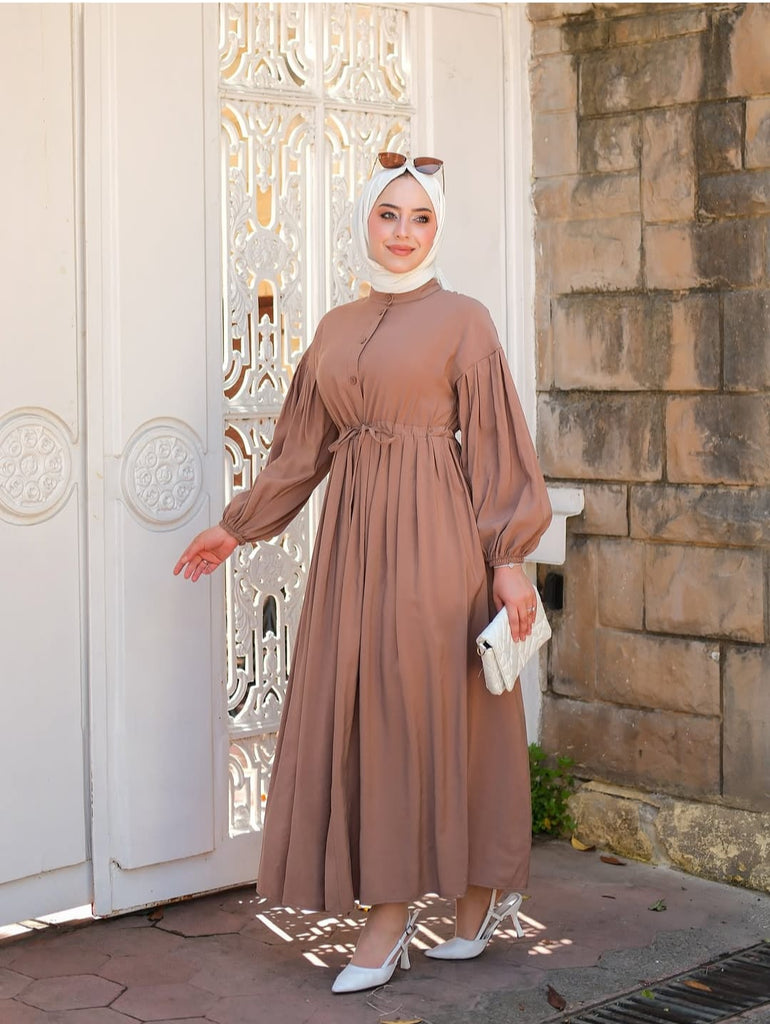 Elegant Modest Buttoned Maxi Dress