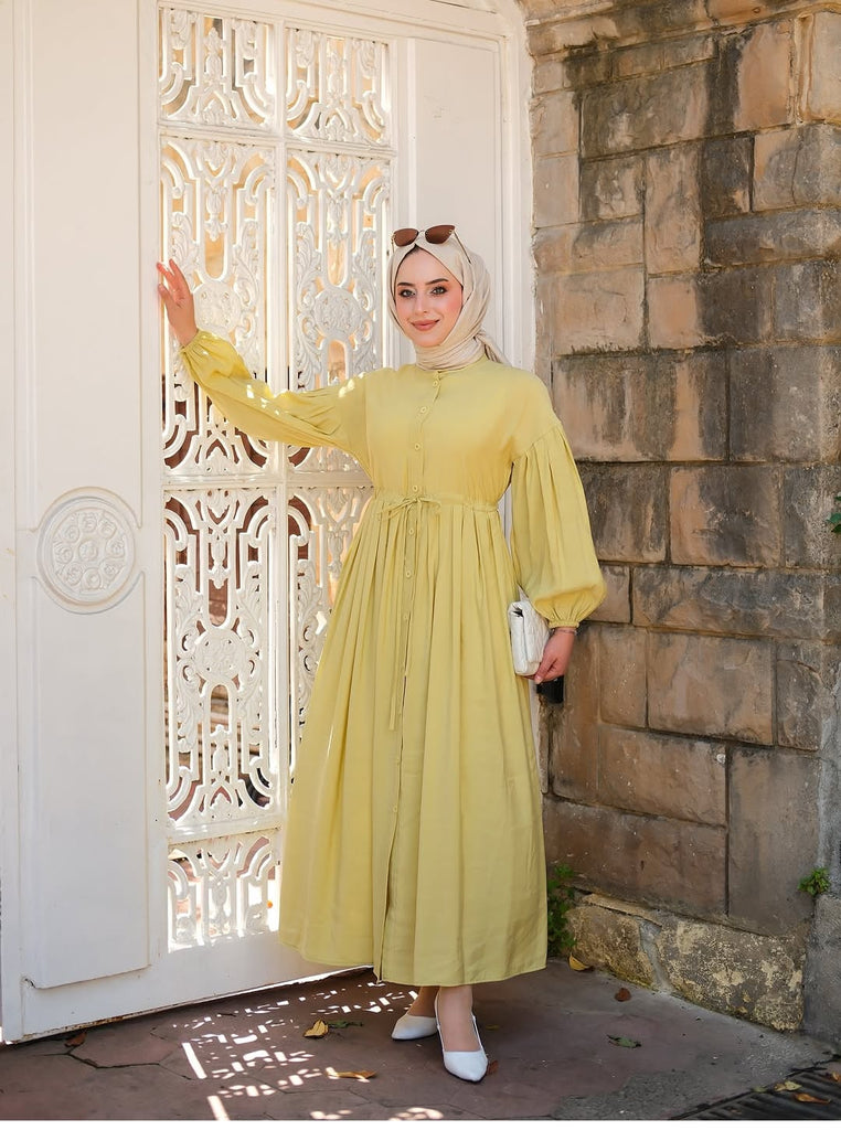 Elegant Modest Buttoned Maxi Dress