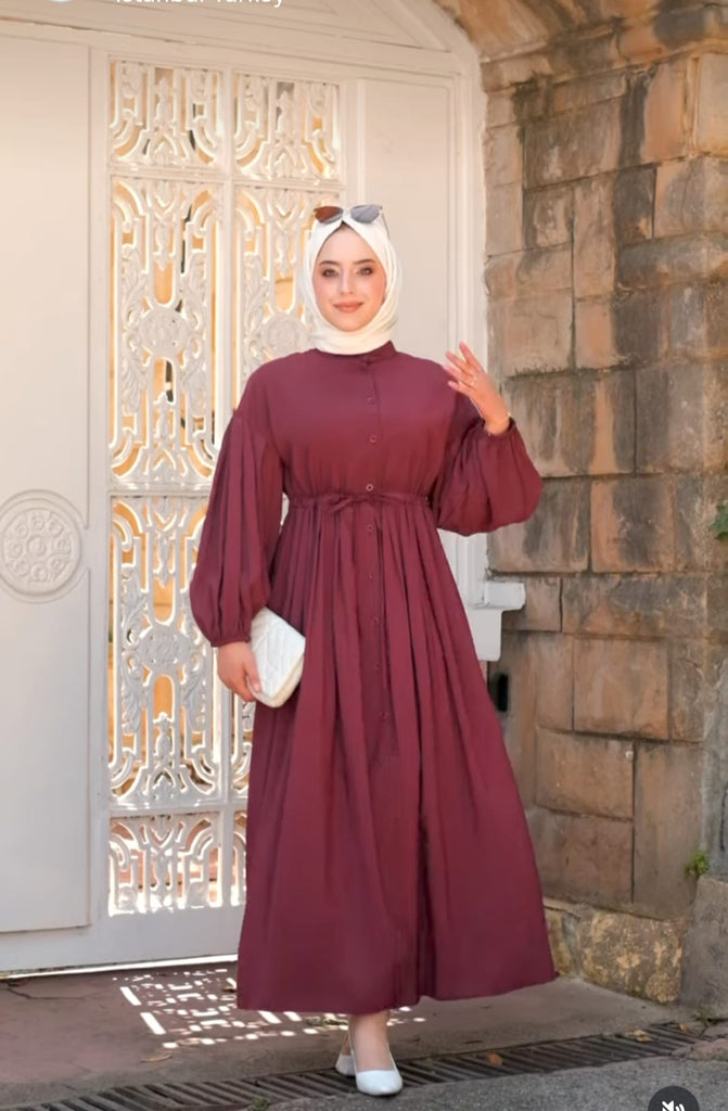 Elegant Modest Buttoned Maxi Dress
