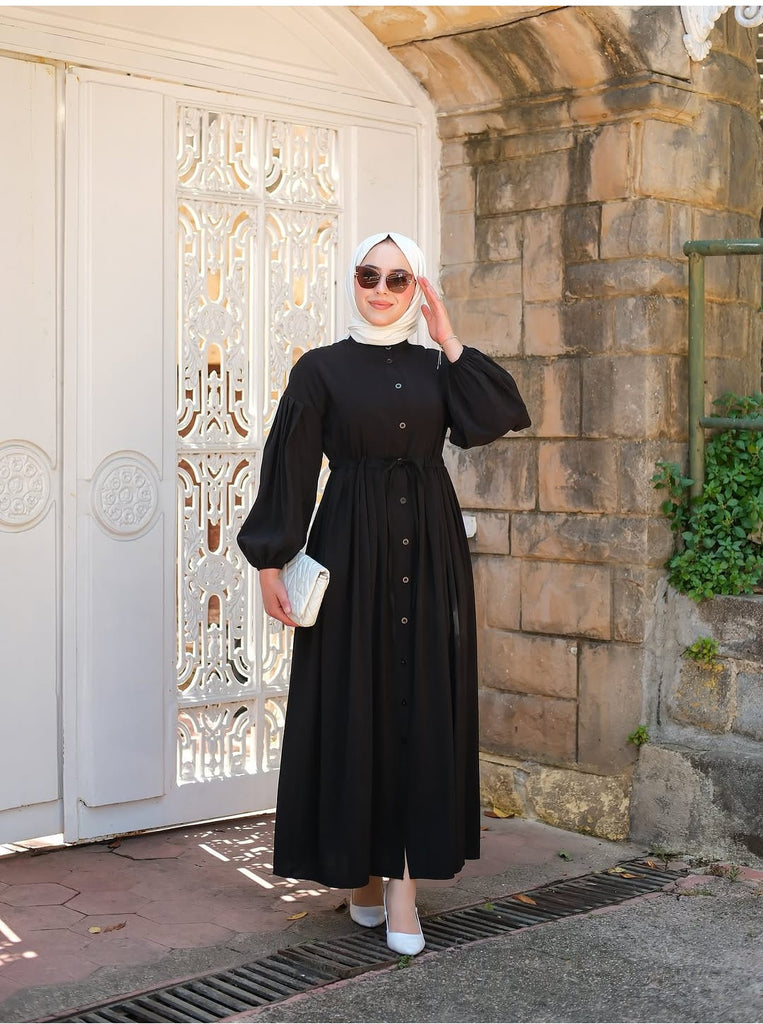 Elegant Modest Buttoned Maxi Dress