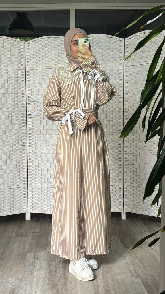 Striped Embroidered Shirt Dress The Levant Swan Striped Embroidered Shirt Dress The Levant Swan