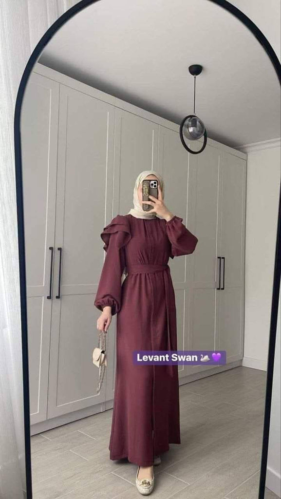 Elegant Ruffle Sleeve Maxi Dress