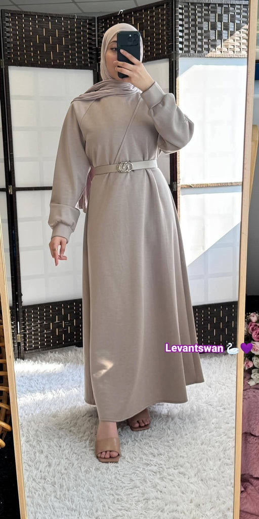 Belted Modest Dress