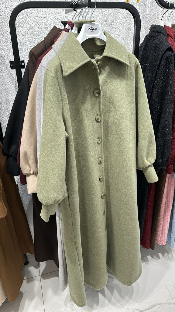 Elegant Belted Long Coat – Modest Chic Collection