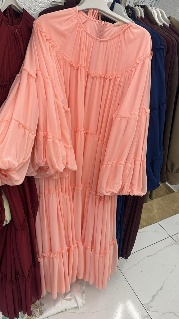 Tiered Chiffon Maxi Dress