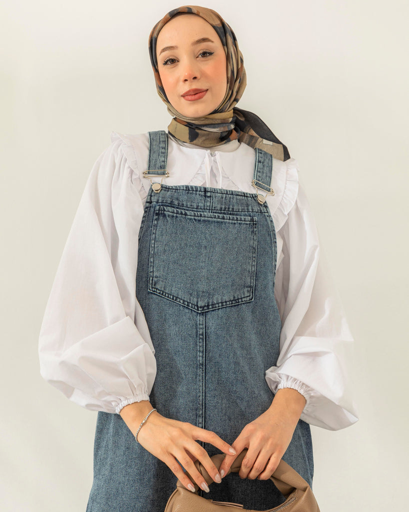 Soft shops denim pinafore dress