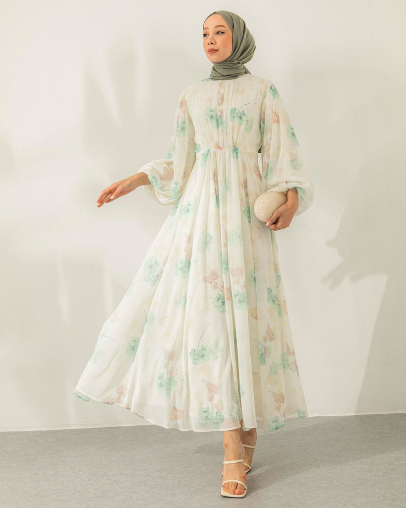 Graceful Garden Chiffon Dress