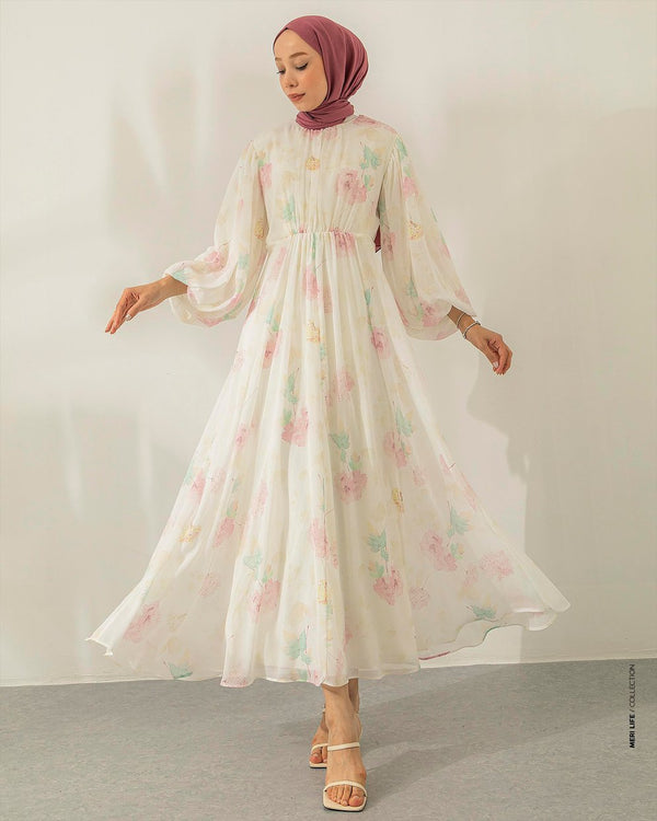 Graceful Garden Chiffon Dress