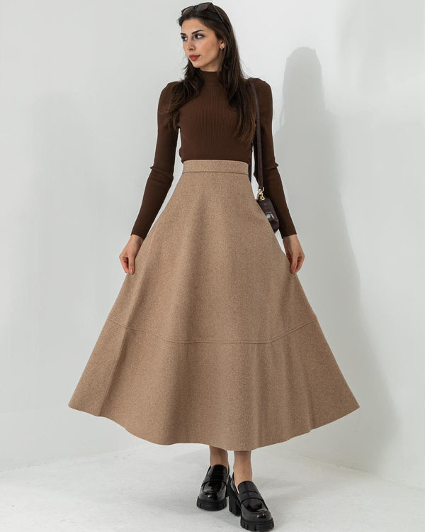 Classic Wool A-Line Skirt