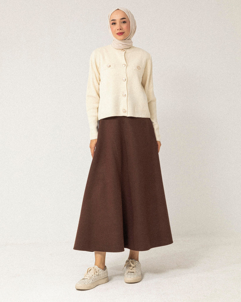 Classic Wool Blend Flare Skirt