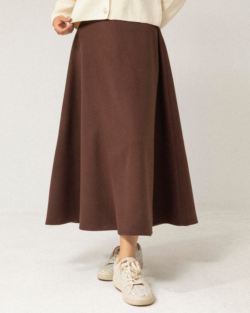 Classic Wool Blend Flare Skirt