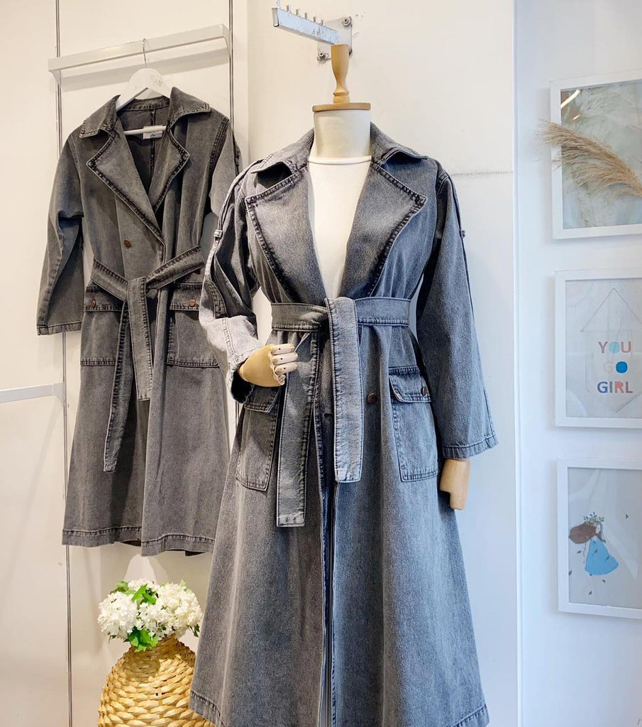 Classic Denim Trench Coat