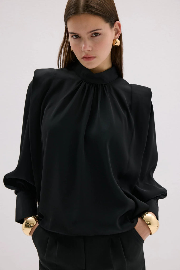Pleated Shoulder Blouse