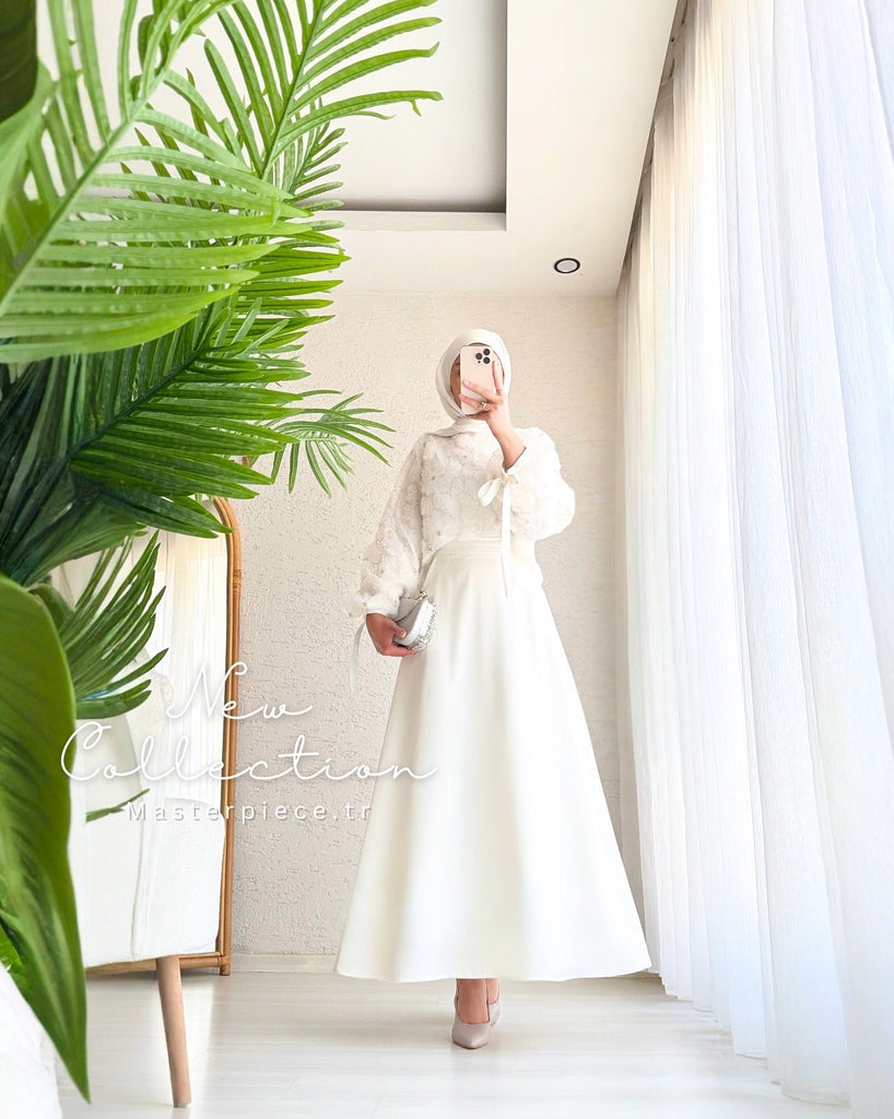 Elegant Modest Lace Top & Long Skirt Set
