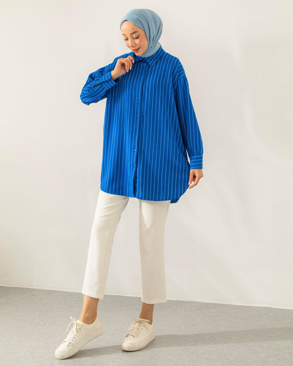 Striped Blue Linen Shirt