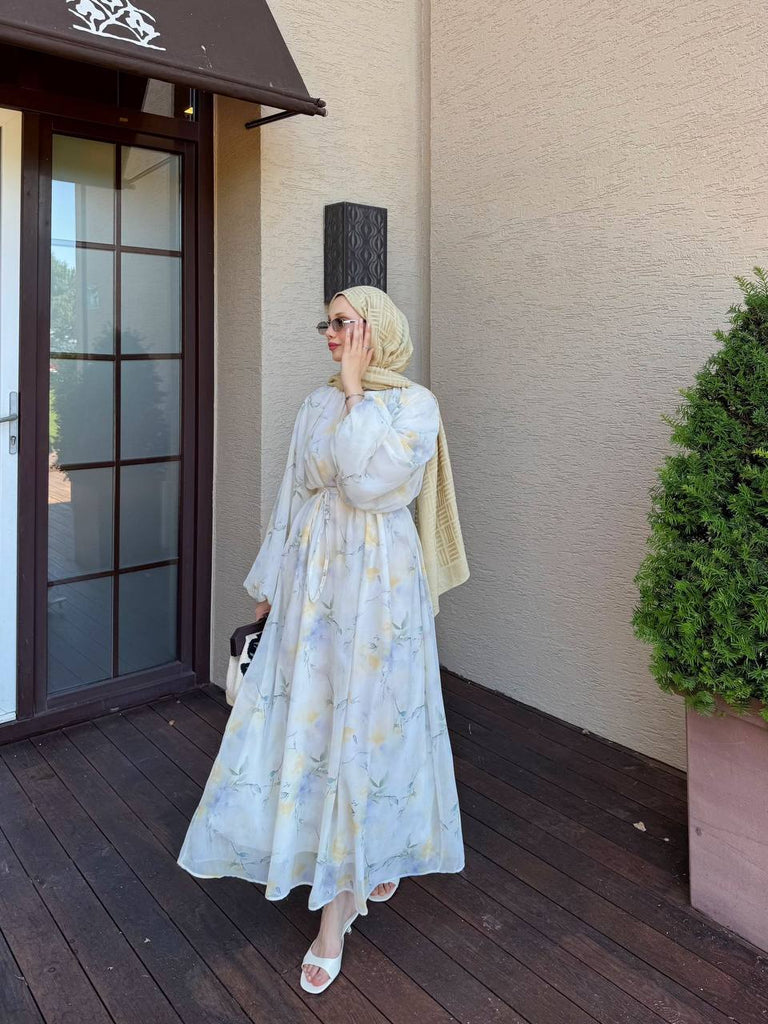 Printed Chiffon Maxi Dress – The Levant Swan