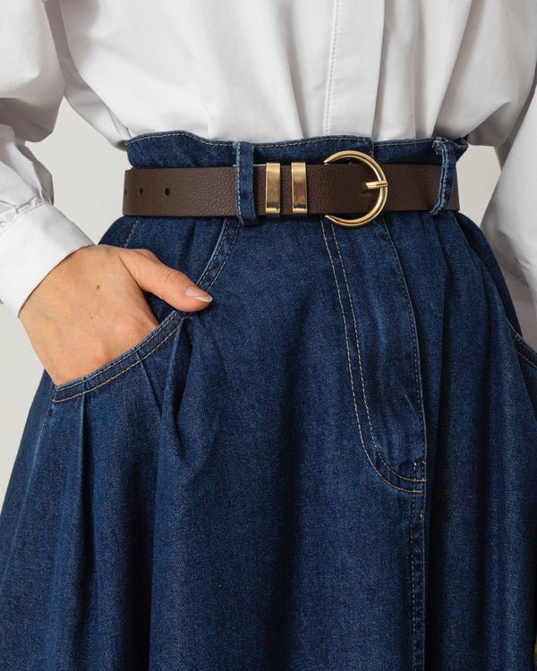 High-Waisted Denim Skirt