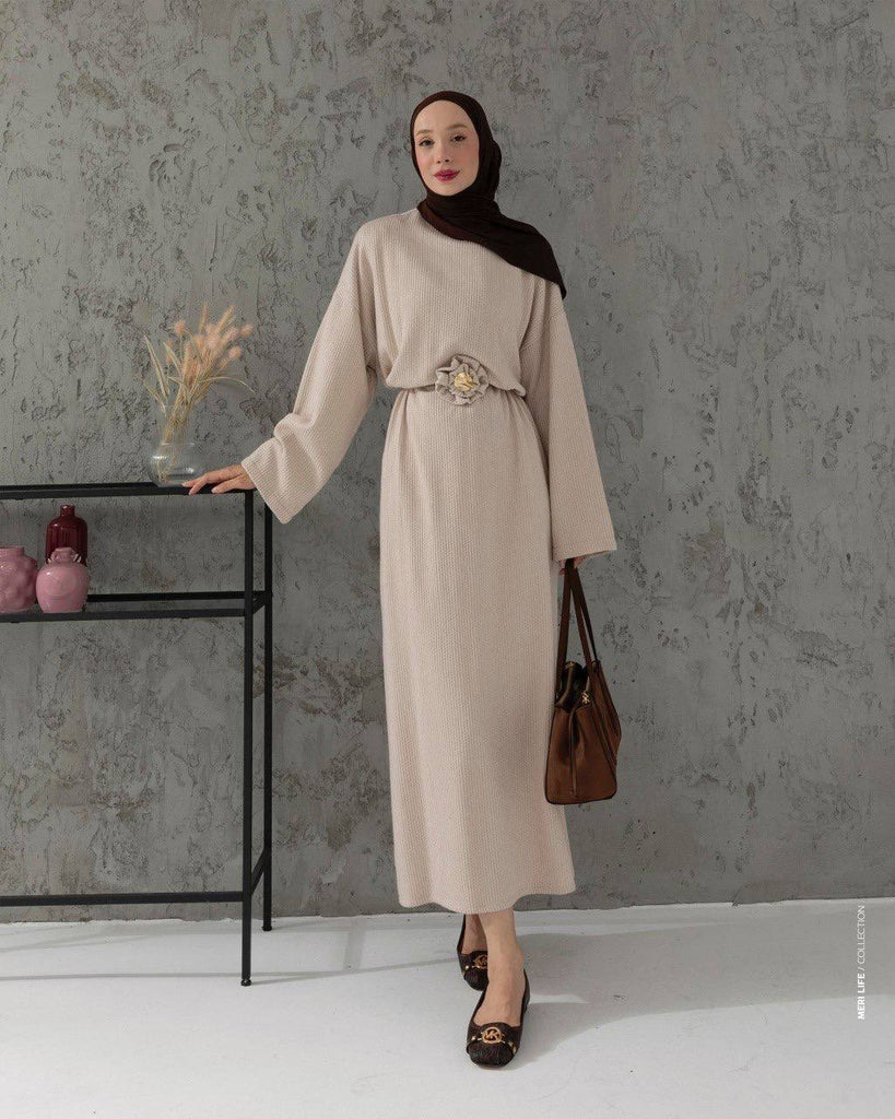 Women’s  Modest Maxi Dress with Belt