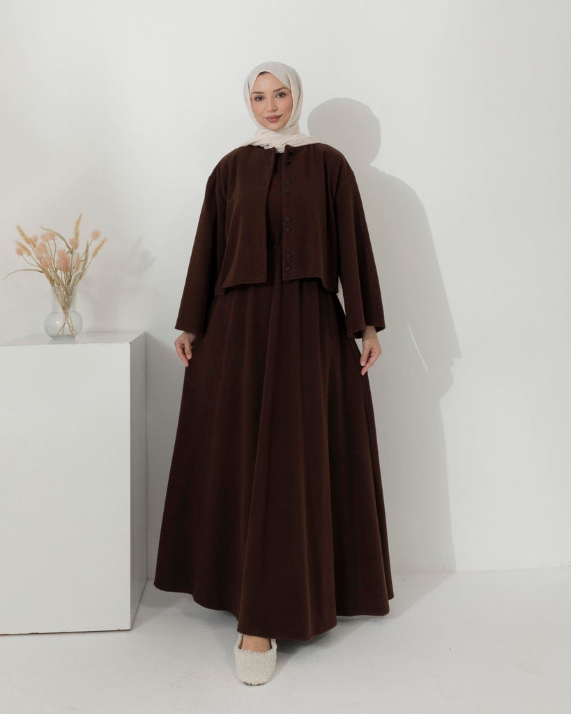 Women’s Two-Piece Modest Set with Wide Sleeves