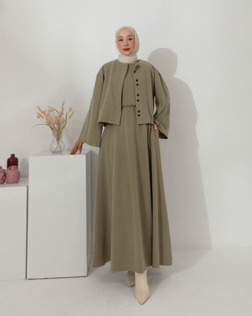Women’s Two-Piece Modest Set with Wide Sleeves