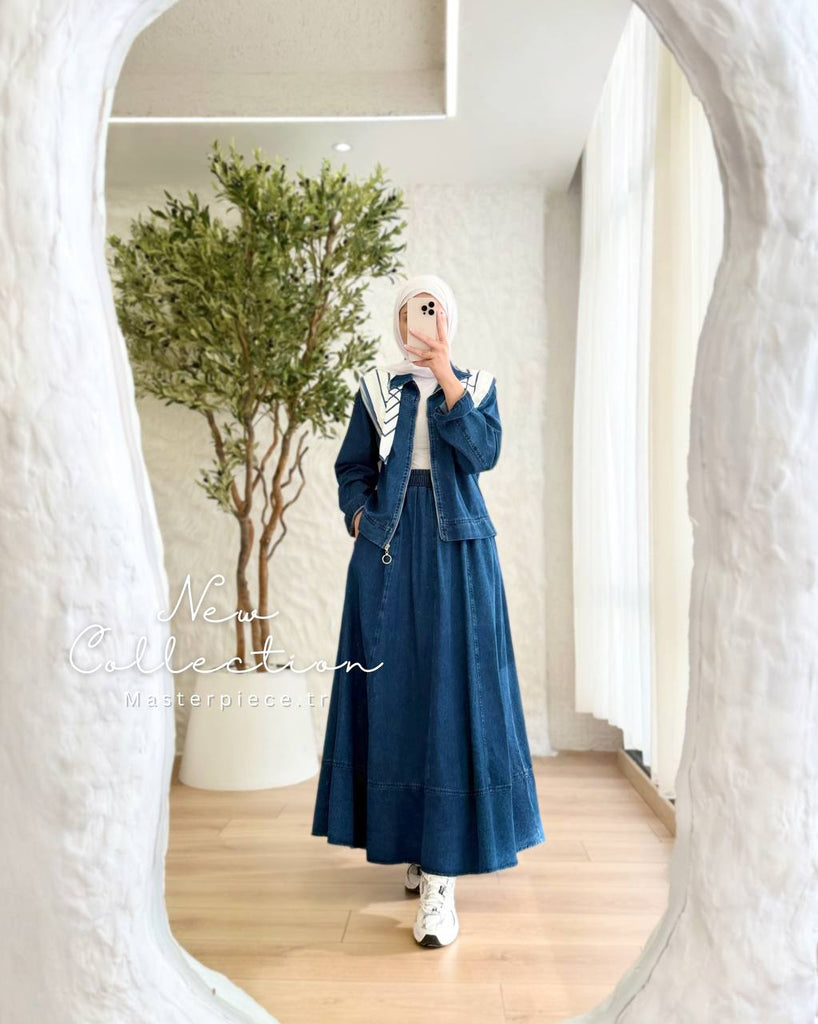 Denim Two-Piece Modest Set – Jacket & Maxi Skirt