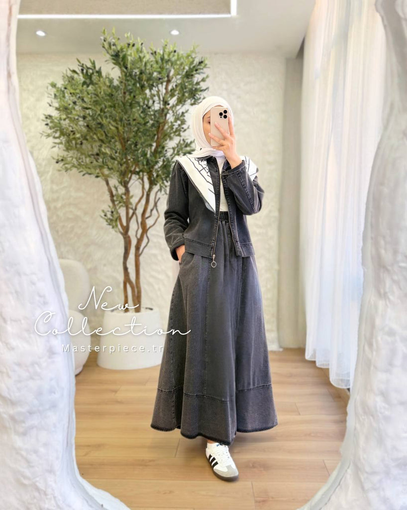 Denim Two-Piece Modest Set – Jacket & Maxi Skirt