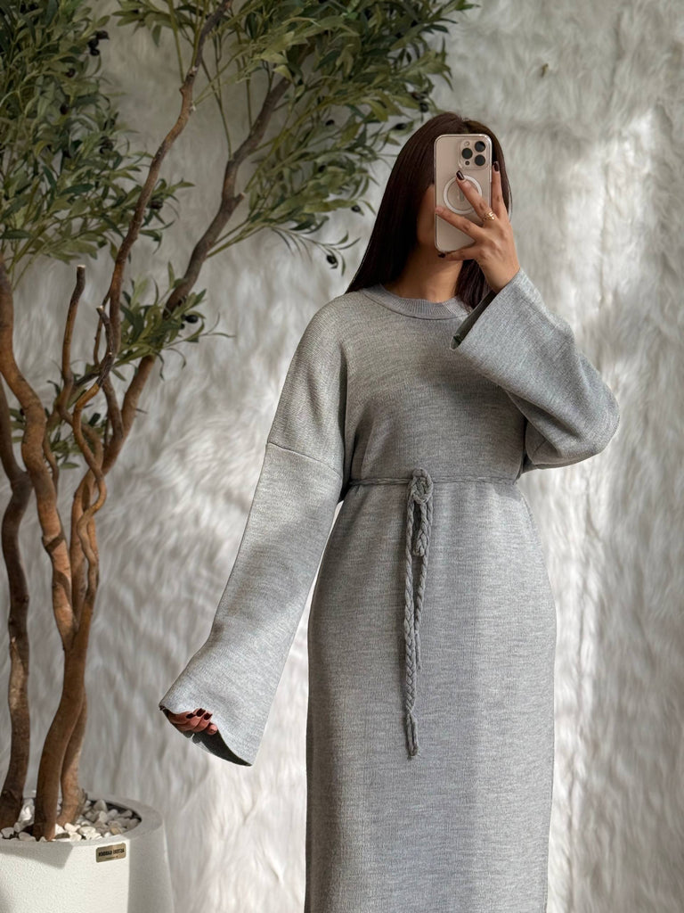 modest knitted dress 'Maggie' Floral Knit Midi Dress