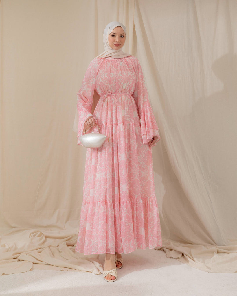 Elegant Printed Modest Maxi Dress