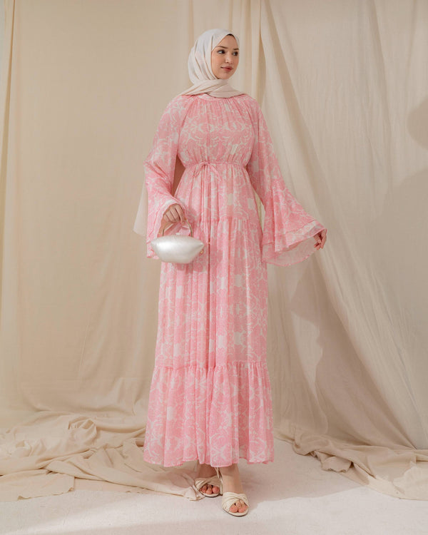 Elegant Printed Modest Maxi Dress