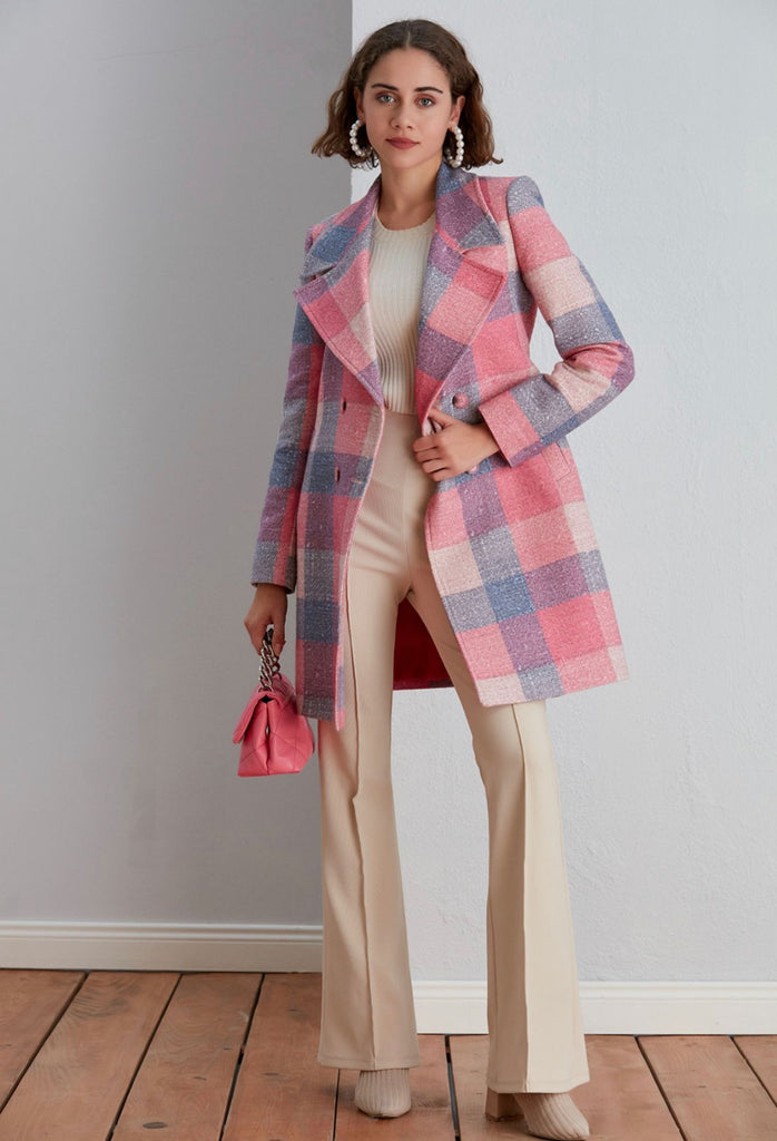 Checkered Coat - Belt